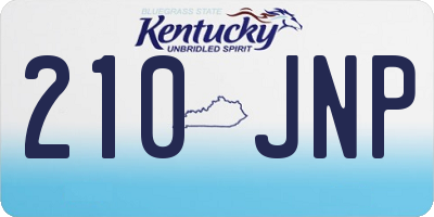 KY license plate 210JNP