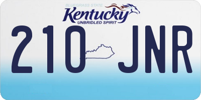 KY license plate 210JNR