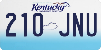 KY license plate 210JNU