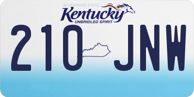 KY license plate 210JNW