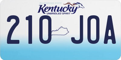KY license plate 210JOA
