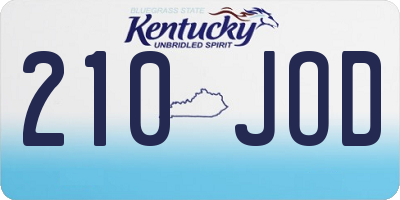 KY license plate 210JOD