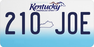 KY license plate 210JOE