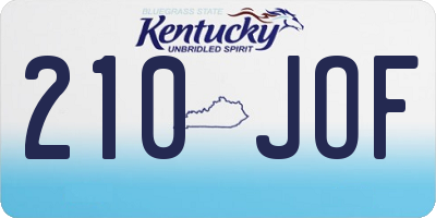 KY license plate 210JOF