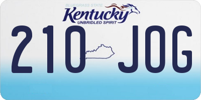 KY license plate 210JOG