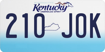 KY license plate 210JOK