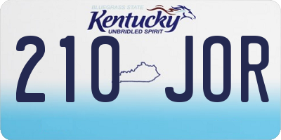 KY license plate 210JOR
