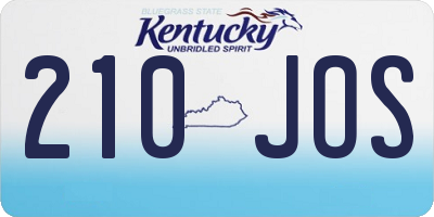 KY license plate 210JOS