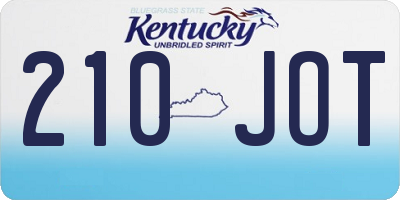 KY license plate 210JOT