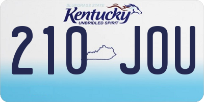 KY license plate 210JOU