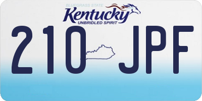 KY license plate 210JPF