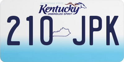 KY license plate 210JPK