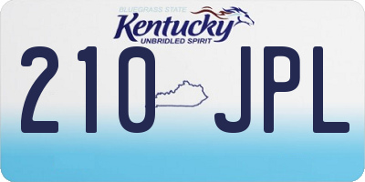 KY license plate 210JPL