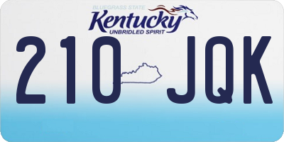 KY license plate 210JQK