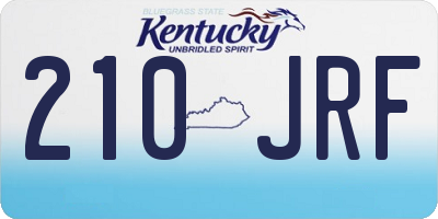 KY license plate 210JRF
