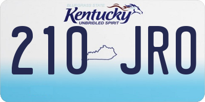 KY license plate 210JRO