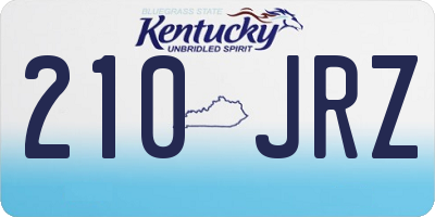 KY license plate 210JRZ
