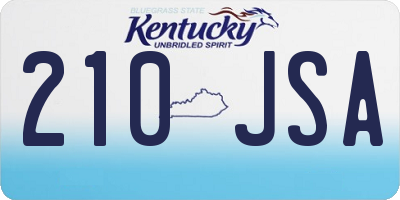 KY license plate 210JSA
