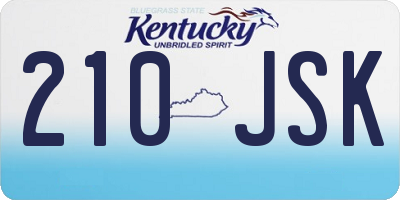 KY license plate 210JSK