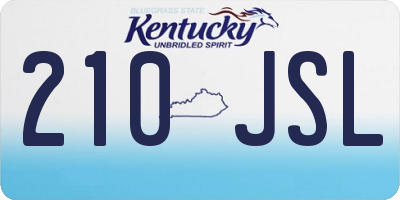 KY license plate 210JSL