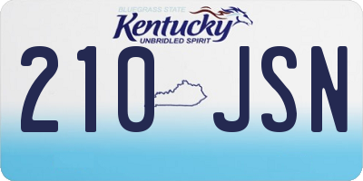 KY license plate 210JSN