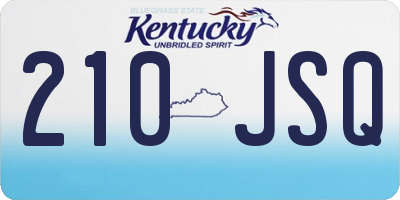 KY license plate 210JSQ