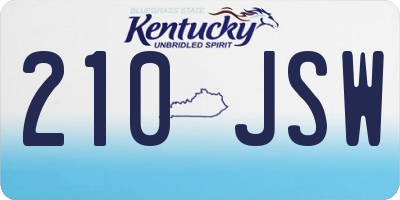 KY license plate 210JSW
