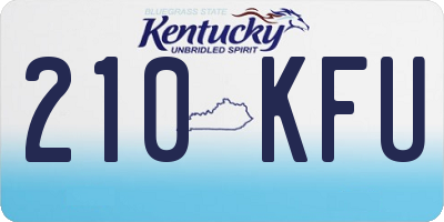 KY license plate 210KFU