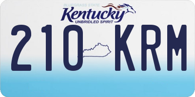 KY license plate 210KRM
