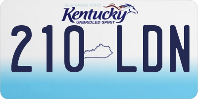 KY license plate 210LDN