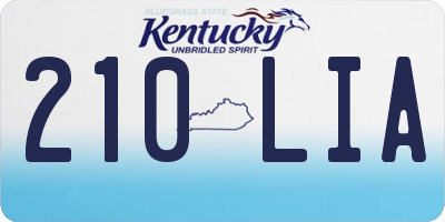 KY license plate 210LIA
