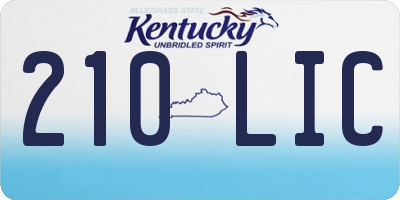 KY license plate 210LIC