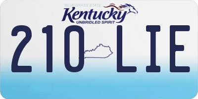 KY license plate 210LIE