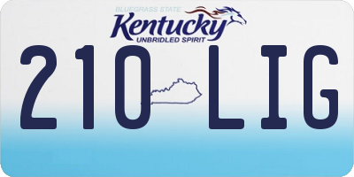 KY license plate 210LIG