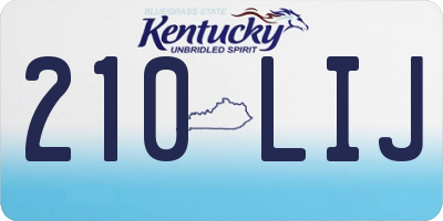 KY license plate 210LIJ