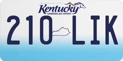 KY license plate 210LIK