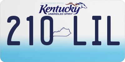 KY license plate 210LIL