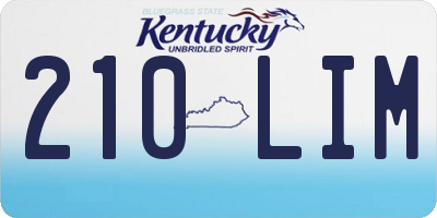 KY license plate 210LIM