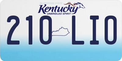 KY license plate 210LIO