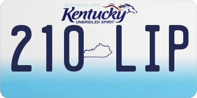KY license plate 210LIP