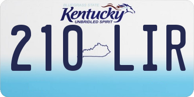KY license plate 210LIR
