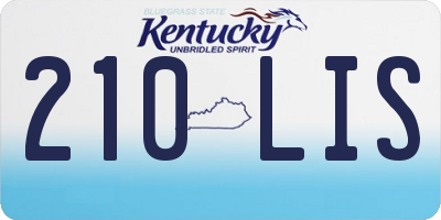 KY license plate 210LIS
