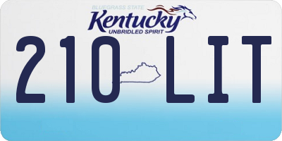 KY license plate 210LIT