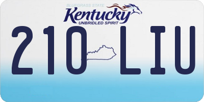 KY license plate 210LIU