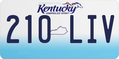 KY license plate 210LIV
