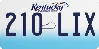 KY license plate 210LIX