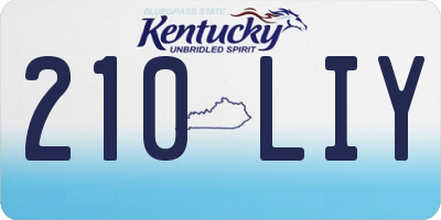 KY license plate 210LIY