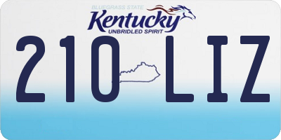 KY license plate 210LIZ