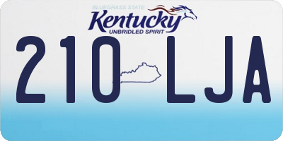 KY license plate 210LJA