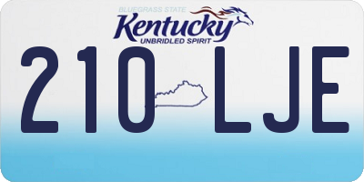 KY license plate 210LJE